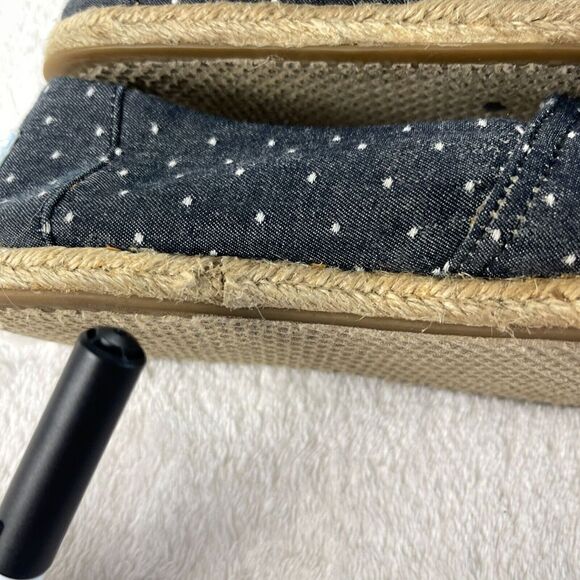Toms Espadrille Alpargata Dot Chambray Slip On Shoes Womens 6.5 Black Rope Sole - Picture 6 of 14